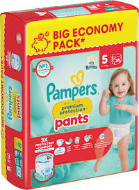 Babybroekjes Premium Protection Maat 5 Junior (11-17kg), Grote verpakking, 36 stuks