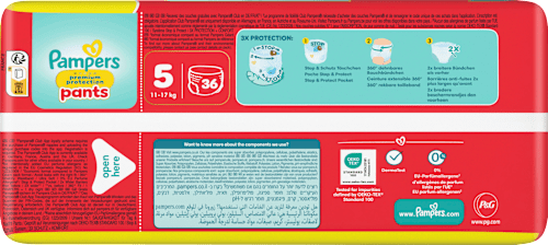 Babybroekjes Premium Protection Maat 5 Junior (11-17kg), Grote verpakking, 36 stuks