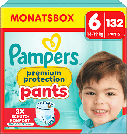 Baby Pants Premium Protection Maat 6 Extra Large (13-19 kg), maandelijkse doos, 132 stuks