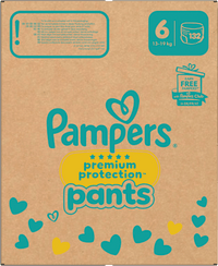 Baby Pants Premium Protection Maat 6 Extra Large (13-19 kg), maandelijkse doos, 132 stuks