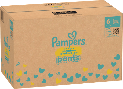 Baby Pants Premium Protection Maat 6 Extra Large (13-19 kg), maandelijkse doos, 132 stuks