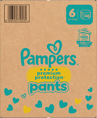 Baby Pants Premium Protection Maat 6 Extra Large (13-19 kg), maandelijkse doos, 132 stuks