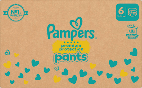 Baby Pants Premium Protection Maat 6 Extra Large (13-19 kg), maandelijkse doos, 132 stuks