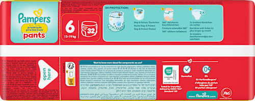 Babybroekjes Premium Bescherming Maat 6 XL (13-19kg), Grote Verpakking, 32 stuks