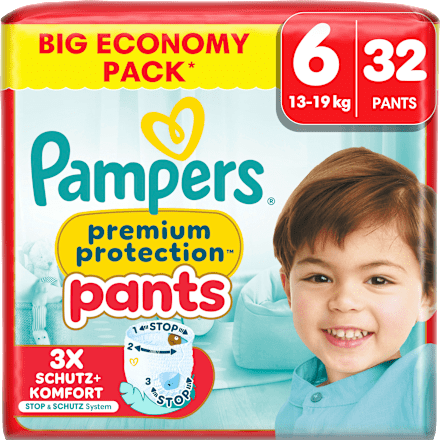 Babybroekjes Premium Bescherming Maat 6 XL (13-19kg), Grote Verpakking, 32 stuks