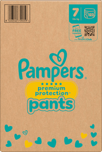 Babybroekjes Premium Protection Maat 7 Extra Groot (15+ kg), maandelijkse doos, 123 stuks