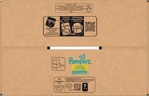 Babybroekjes Premium Protection Maat 7 Extra Groot (15+ kg), maandelijkse doos, 123 stuks