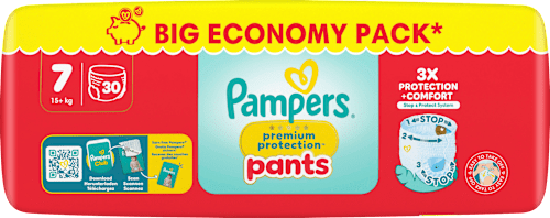 Babybroekjes Premium Bescherming Maat 7 XL (15+ kg), Grote Verpakking, 30 stuks