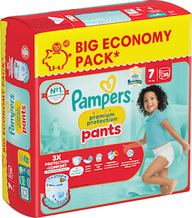 Babybroekjes Premium Bescherming Maat 7 XL (15+ kg), Grote Verpakking, 30 stuks