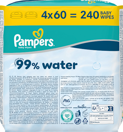Feuchttücher 99 % water (4x60 St), 240 St