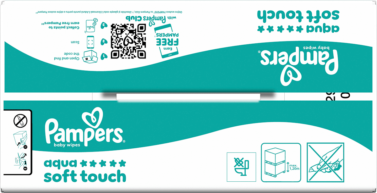 Pampers Feuchttücher aqua soft touch (20x60 St), 1.200 St