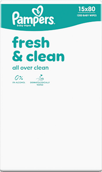 Fresh Clean Vochtige Doekjes (15x80 stuks), Voordeelverpakking, 1.200 stuks