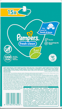 Fresh Clean Vochtige Doekjes (15x80 stuks), Voordeelverpakking, 1.200 stuks