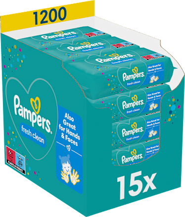 Fresh Clean Vochtige Doekjes (15x80 stuks), Voordeelverpakking, 1.200 stuks