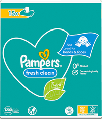 Fresh Clean Vochtige Doekjes (15x80 stuks), Voordeelverpakking, 1.200 stuks