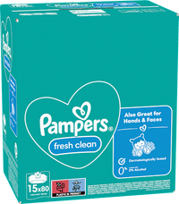 Fresh Clean Vochtige Doekjes (15x80 stuks), Voordeelverpakking, 1.200 stuks