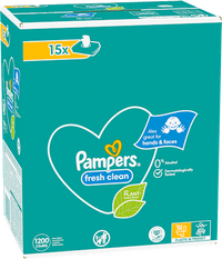 Fresh Clean Vochtige Doekjes (15x80 stuks), Voordeelverpakking, 1.200 stuks