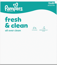 Fresh Clean Vochtige Doekjes (15x80 stuks), Voordeelverpakking, 1.200 stuks