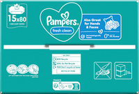 Fresh Clean Vochtige Doekjes (15x80 stuks), Voordeelverpakking, 1.200 stuks