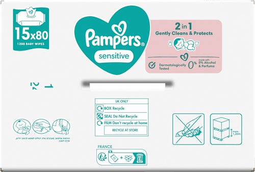 Feuchttücher sensitive (15x80 St), Vorteilspack, 1.200 St - Duitse Drogist Haus