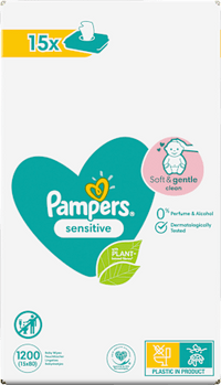 Feuchttücher sensitive (15x80 St), Vorteilspack, 1.200 St - Duitse Drogist Haus