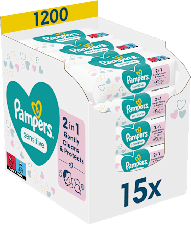 Feuchttücher sensitive (15x80 St), Vorteilspack, 1.200 St - Duitse Drogist Haus