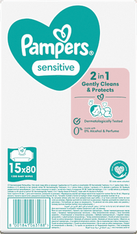 Feuchttücher sensitive (15x80 St), Vorteilspack, 1.200 St - Duitse Drogist Haus