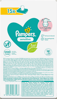 Feuchttücher sensitive (15x80 St), Vorteilspack, 1.200 St - Duitse Drogist Haus