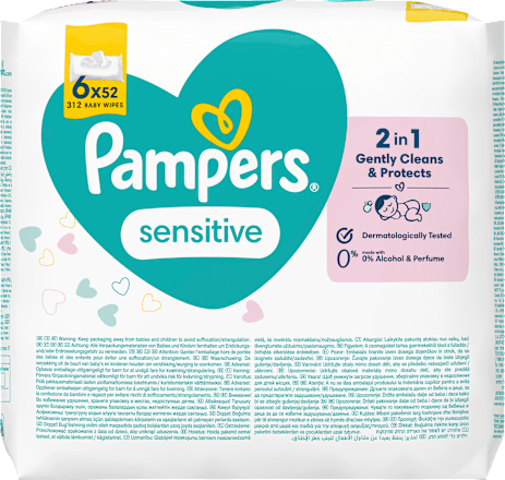 Feuchttücher Sensitive (6 x 52 Stück), 312 St - Duitse Drogist Haus