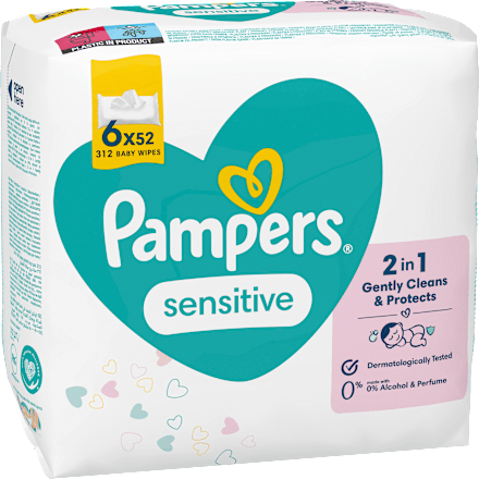Feuchttücher Sensitive (6 x 52 Stück), 312 St - Duitse Drogist Haus