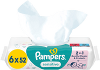 Feuchttücher Sensitive (6 x 52 Stück), 312 St - Duitse Drogist Haus