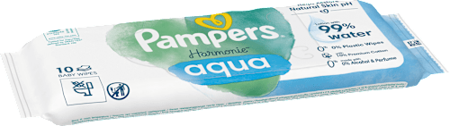 Feuchttücher Aqua, Reisegröße, 10 St