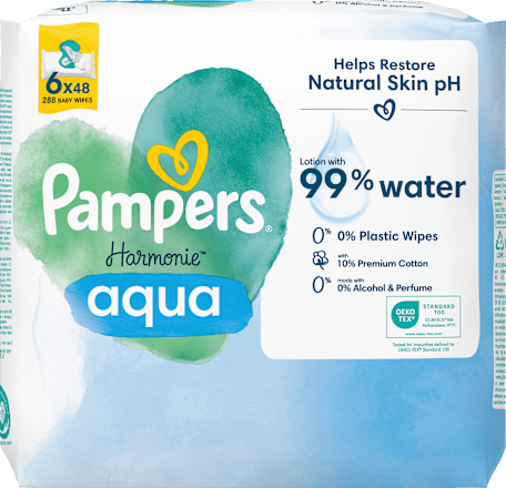Feuchttücher Harmonie Aqua (6x48 St), 288 St Pampers Harmonie