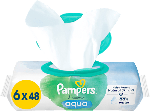 Feuchttücher Harmonie Aqua (6x48 St), 288 St Pampers Harmonie