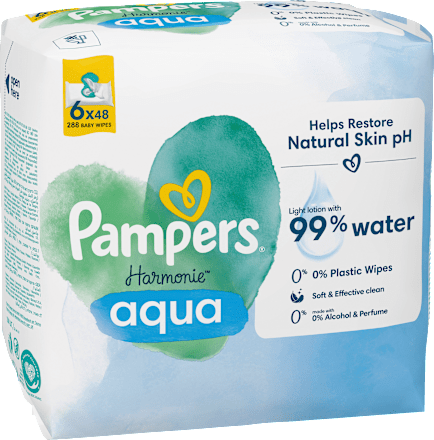 Feuchttücher Harmonie Aqua (6x48 St), 288 St Pampers Harmonie