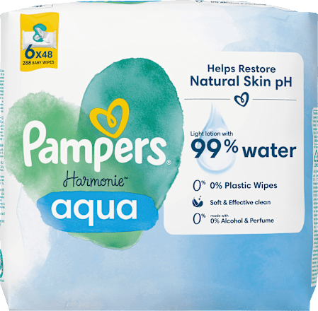 Feuchttücher Harmonie Aqua (6x48 St), 288 St Pampers Harmonie