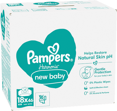 Harmonie New Baby vochtige doekjes (18x46 stuks), 828 stuks