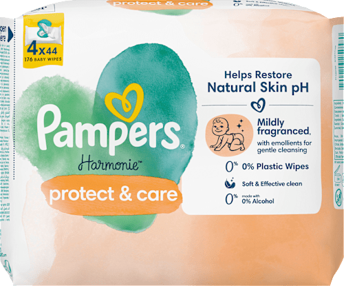 Harmonie protect &amp; care Calendula vochtige doekjes (4x44 stuks), 176 stuks