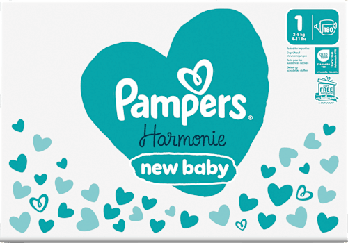 Windeln Harmonie Gr.1 new baby (2-5 kg), Monatsbox, 180 St Pampers Harmonie