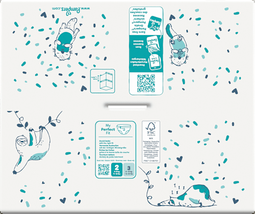 Harmonie luiers maat 2 mini (4-8 kg), maandelijkse doos, 204 stuks