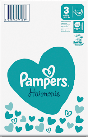 Harmonie luiers maat 3 Midi (6-10 kg), maandelijkse doos, 186 stuks