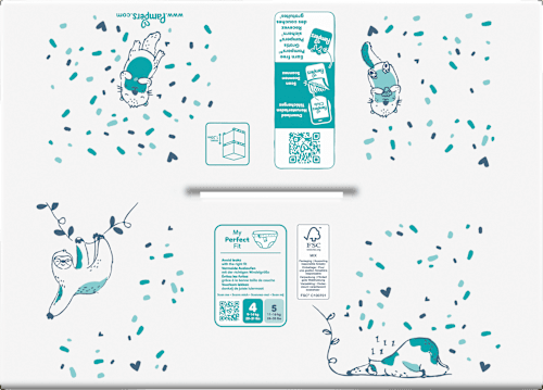 Harmonie luiers maat 4 Maxi (9-14 kg), maandelijkse doos, 174 stuks