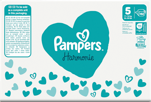 Harmonie luiers maat 5 Junior (11-16 kg), maandelijkse doos, 152 stuks