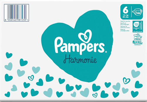 Harmonie luiers maat 6 Junior (13+ kg), maandelijkse doos, 144 stuks