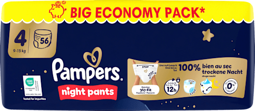 Baby Pants night Gr. 4 (9-15 kg) Big Economy Pack, 56 St