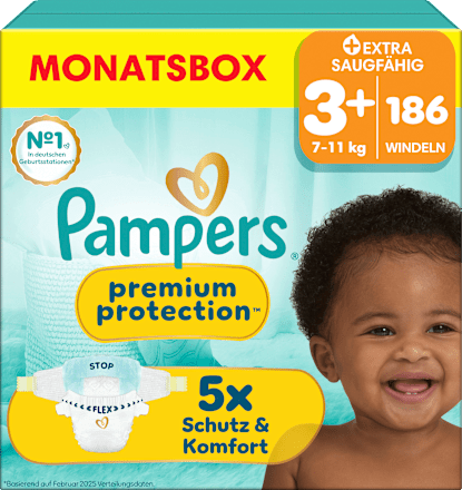Windeln Gr 3+ (7-11 kg) Monatsbox, 186 St