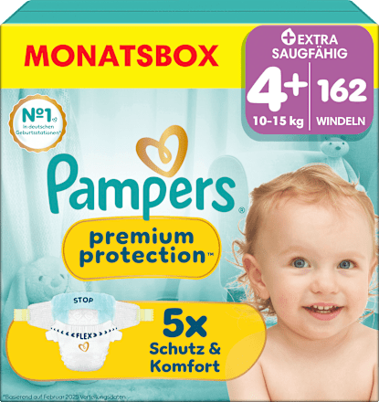 Windeln Gr. 4+ (10-15 kg) Monatsbox, 162 St