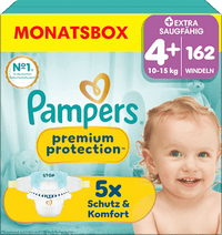 Windeln Gr. 4+ (10-15 kg) Monatsbox, 162 St