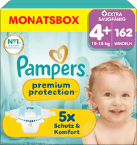 Windeln Gr. 4+ (10-15 kg) Monatsbox, 162 St