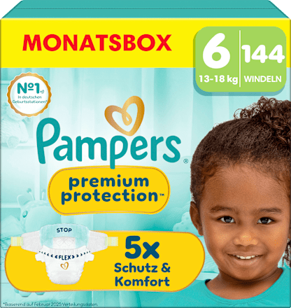 Windeln Gr. 6 Extra Large (13+ kg) Monatsbox, 144 St